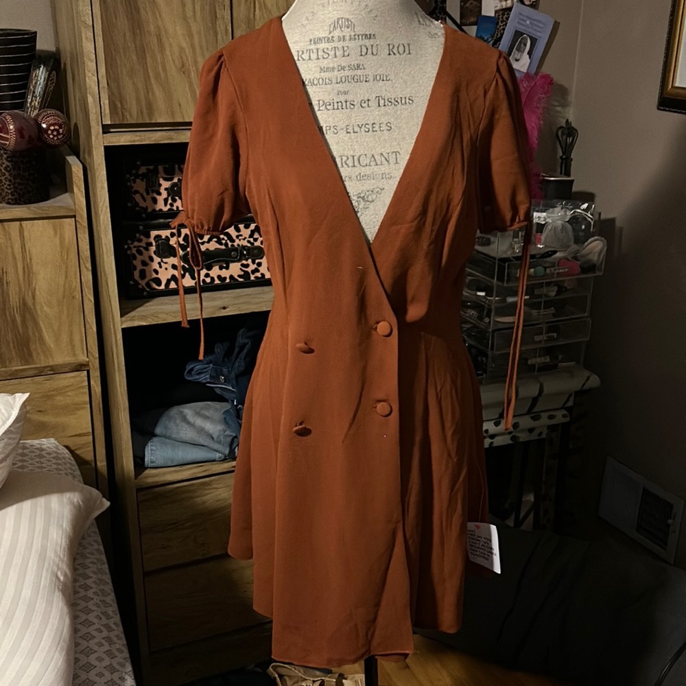 ASOS Rust Double-Breasted Dress